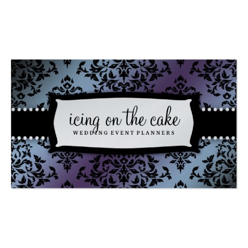 311 Icing on the Cake Hydrangea Silver Metallic Business Card Templates