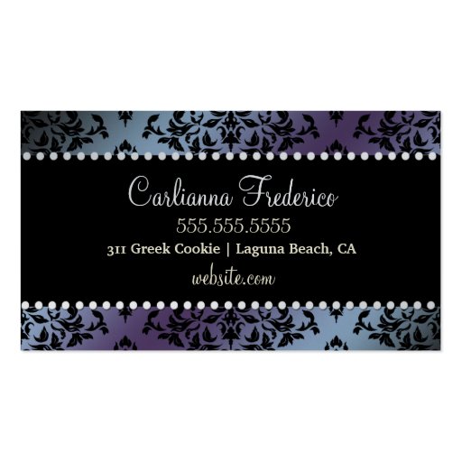 311 Icing on the Cake Hydrangea Silver Metallic Business Card Templates (back side)