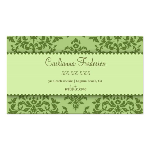 311-Icing on the Cake - Ivy garnish Business Card Templates (back side)