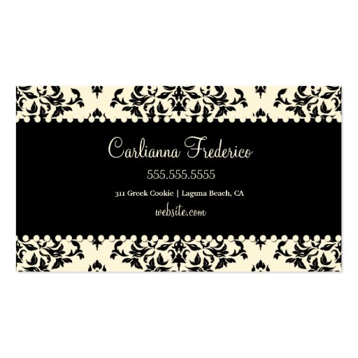 311 Icing on the Cake Liquorice Cream Business Card Template (back side)