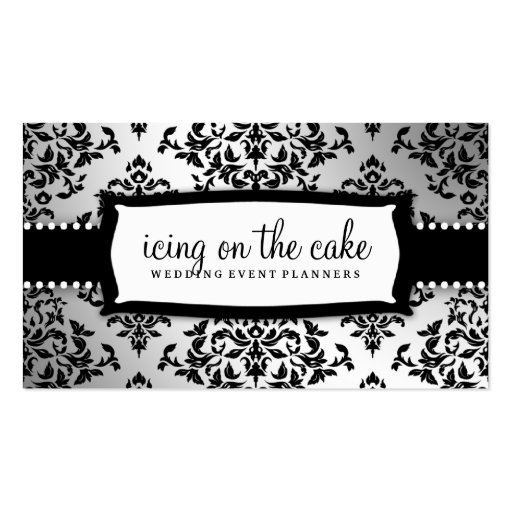 311-Icing on the Cake Metallic Silver Business Cards (front side)