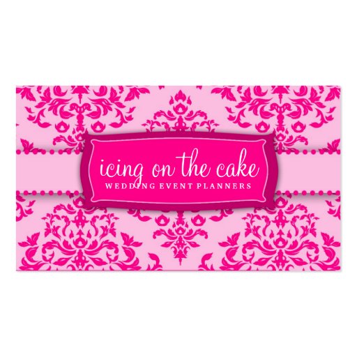 311 Icing on the Cake Pink Business Card Template (front side)