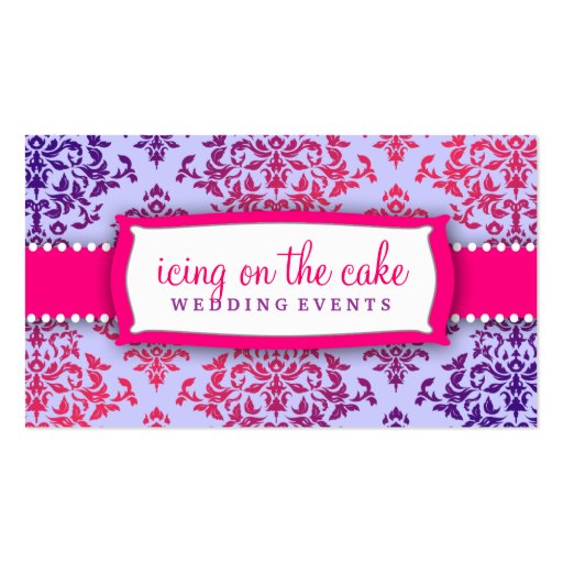 311 Icing on the Cake Pink Lavender 2 Business Card Template (front side)
