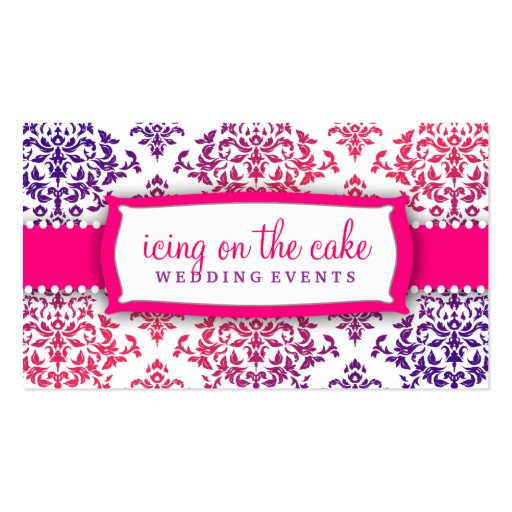 311 Icing on the Cake Pink Lavender Business Card Template (front side)