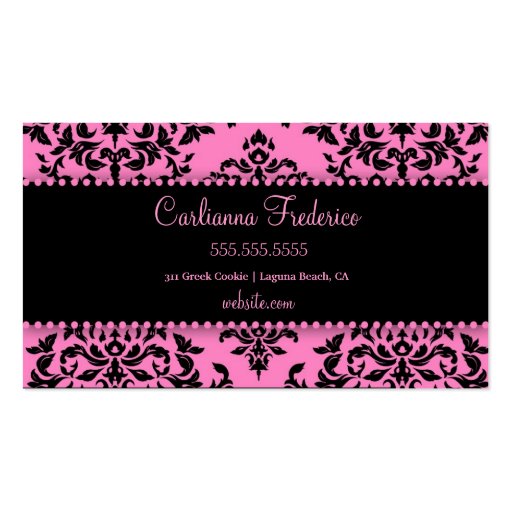 311 Icing on the Cake Pink Liquorice Business Card Templates (back side)