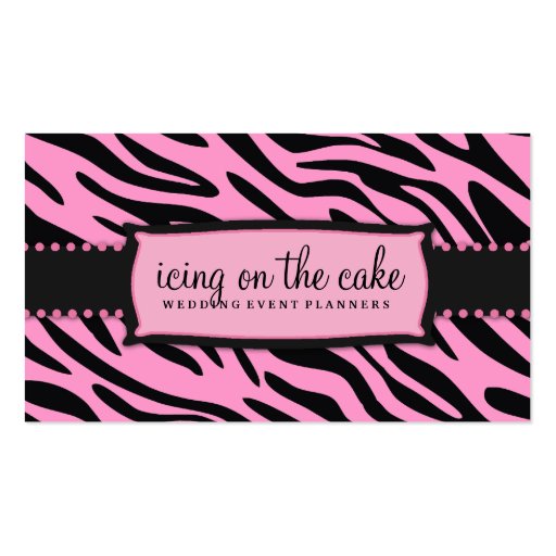 311 Icing on the Cake Pink Liquorice Zebra Business Card (front side)