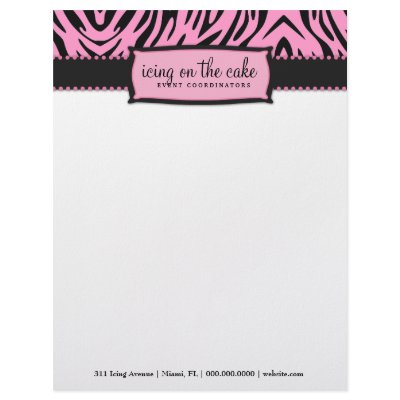 311-Icing on the Cake Pink Liquorice Zebra Letterhead Template by Jill311