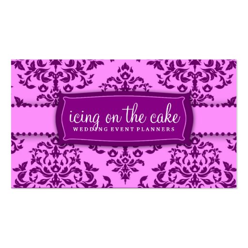 311 Icing on the Cake Purple Business Card Template (front side)