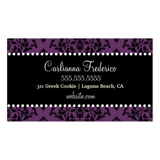 311-Icing on the Cake Purple Business Cards (back side)