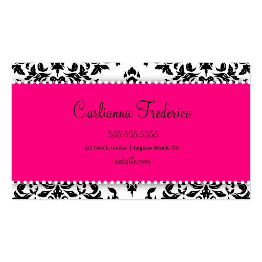 311 Icing on the Cake Strawberry Frosting Business Card Template (back side)
