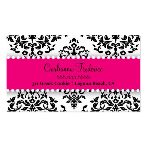311 Icing on the Cake Strawberry Frosting White Business Card Templates (back side)