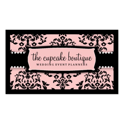 311 Icing on the Cake Sweet Icing Pink Business Card Template (front side)