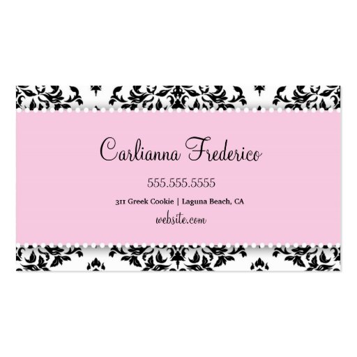 311 Icing On the Cake Sweet Pink Business Card (back side)