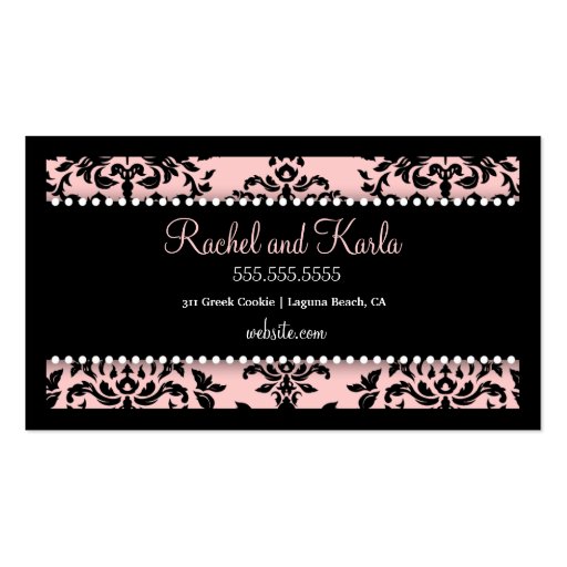 311 Icing on the Cake Tier - Sweet Icing Pink Business Card Template (back side)