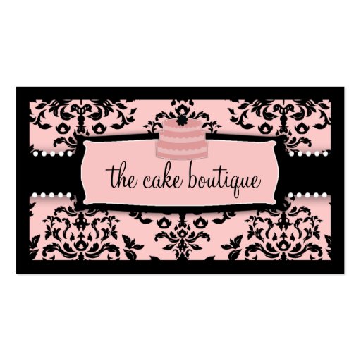 311 Icing on the Cake Tier - Sweet Icing Pink Business Card Template (front side)