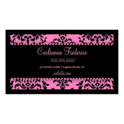 311 Icing on the Cake Too Pink Liquorice Business Card Templates (back side)