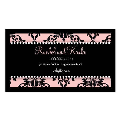 311 Icing on the Cake Too - Sweet Icing Pink Business Card (back side)
