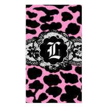 311-IMPERIAL PINK LEOPARD & LACE business cards