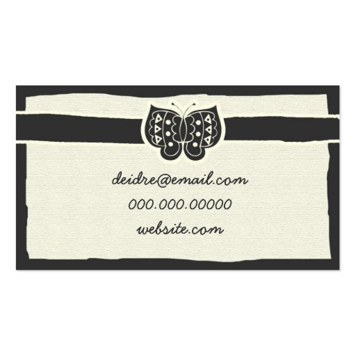 311 IN THE SKY BUTTERFLY BUSINESS CARD TEMPLATE (back side)