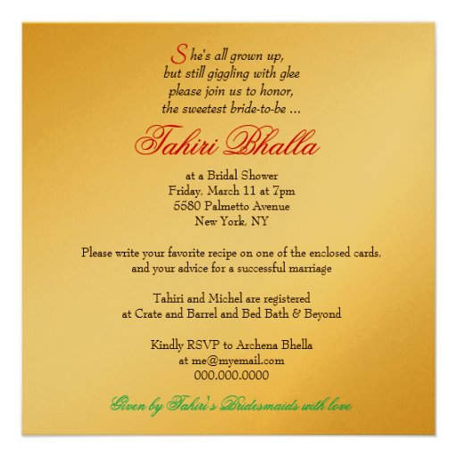 311-Indian Beauty with Groom Bridal Shower Invitations