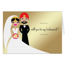 311 Indian Bride & Groom in White Gown cards