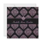 Isabella-Pink and Black-Damask-Wedding Invitation