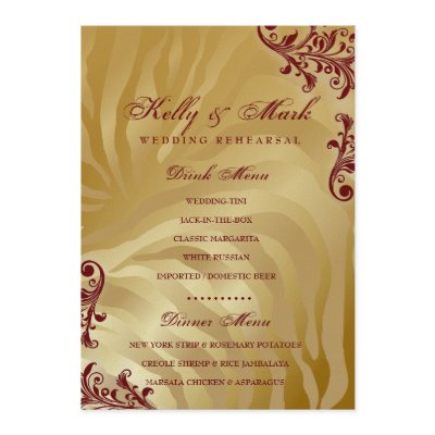 311-Jardin d'or Dinner Drink Menu Red Announcement by Jill311