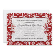 311-Jennifer Red Velvet Damask Invitation
