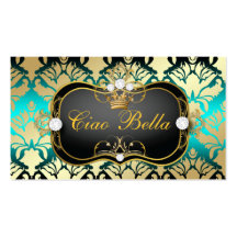 311 Jet Black Ciao Bella Aqua Sass Business Cards