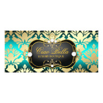 311 Jet Black Ciao Bella Aqua Sass Custom Rack Cards
