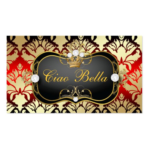 311 Jet Black Ciao Bella Cherry Sass Business Card Templates (front side)