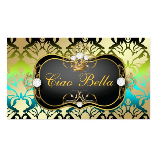 311 Jet Black Ciao Bella Island Sass Business Card Template (front side)