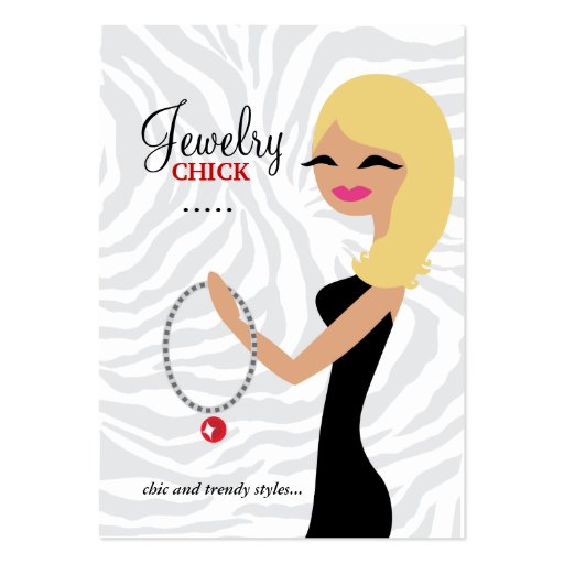 311 Jewelry Chick Wavy Blond Business Card Templates (front side)