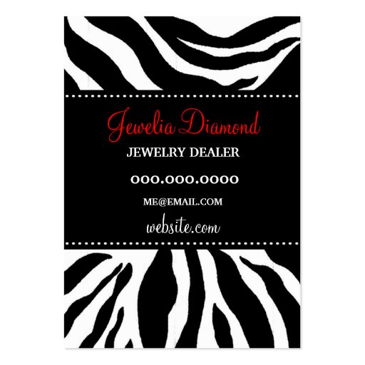 311 Jewelry Chick | Wavy Hair Black Flower Business Card (back side)