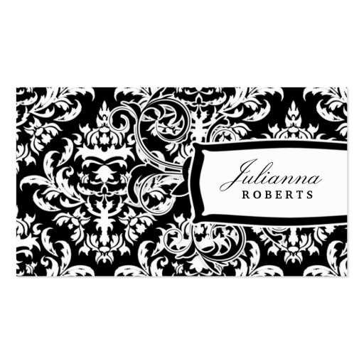 311-Julianna Day n' Night Damask Business Card Templates (front side)