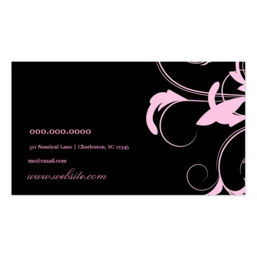 311 Julianna Pink Liquorice Damask Business Card (back side)