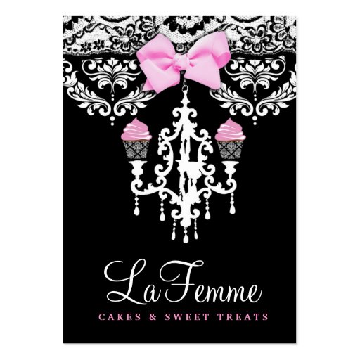 311 La Femme Cakes Black Business Card Template
