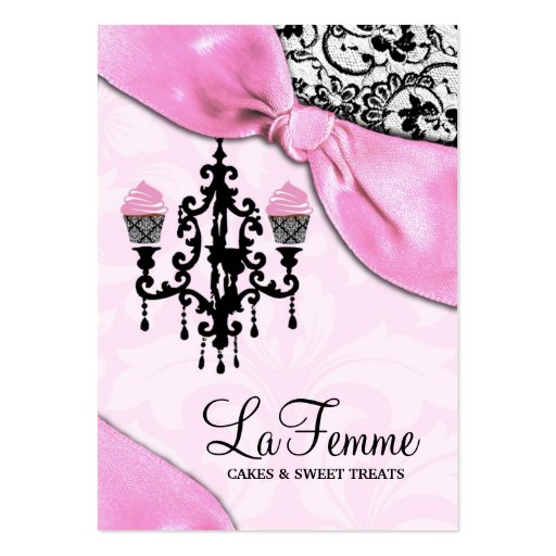 311 La Femme Cakes Pink Business Card Templates (front side)