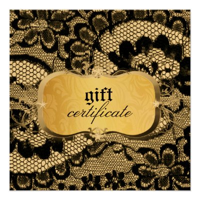 311 Lace De Luxe Gold Gift Certificate Invitation