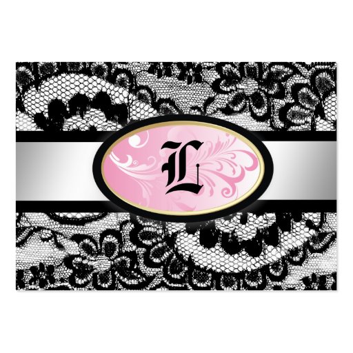 311 Lace de Luxe Iradescent Pink Business Card Templates (front side)