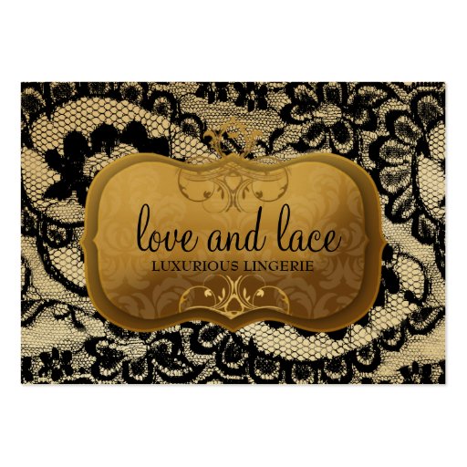 311-Lace de Luxe - Lavish Gold Plate Business Card Template (front side)