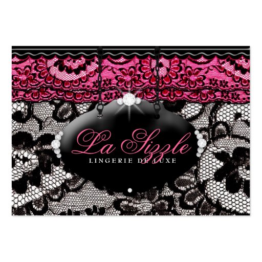 311 Lace de Luxe Pink Business Card Template (front side)