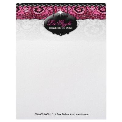 311-Lace De Luxe - Pink Diamonds Letterhead Template by Jill311