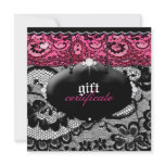 311-Lace De Luxe - Pink Gift Certificate Invites