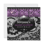 311-Lace De Luxe - Violet Sweet Sixteen Invitations