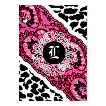 311-LACY LEOPARD PINK CHUBBY business cards