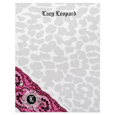 311-Lacy Leopard Pink Letterhead by Jill311
