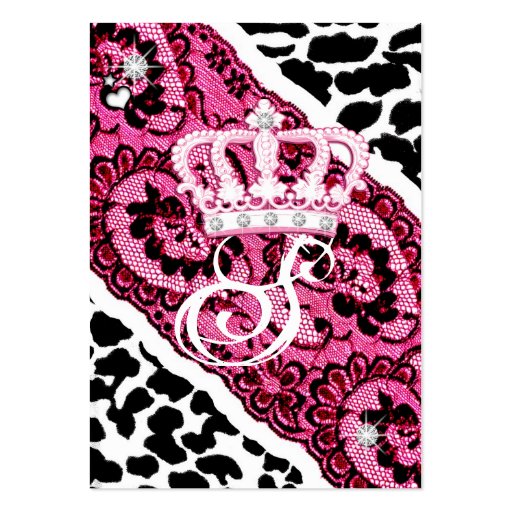 311-Lacy Leopard & Tiara Business Card Template