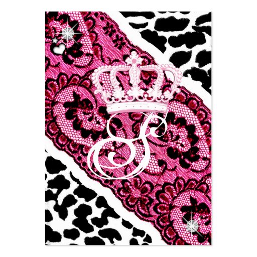 311-Lacy Leopard & Tiara Business Cards (front side)