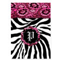 311-LACY PINK ZEBRA CHUBBY business cards by Jill311 311-LACY PINK ZEBRA CHUBBY business cards